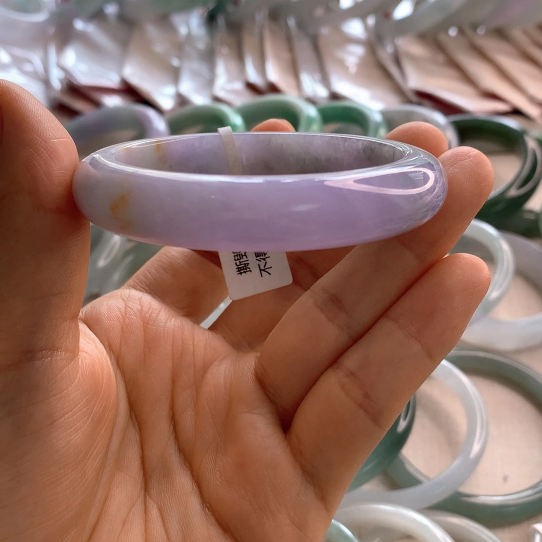 未镶嵌手镯翡翠紫乌鸡54.5