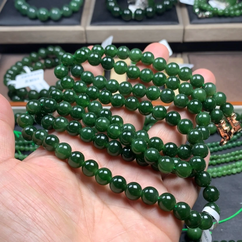 【闪购商品】和田玉（碧玉）颈饰未镶嵌8mm毛衣链