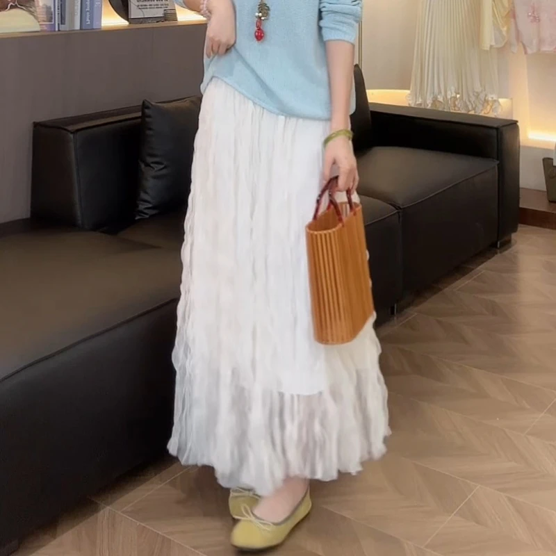 【流仙】网纱层次感波光半裙纯色半身裙LK2501959