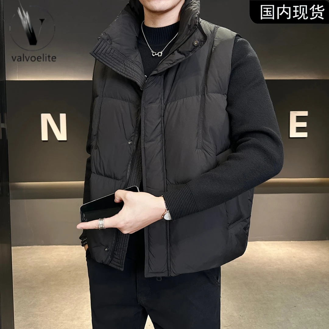 羽绒服马甲男士立领秋冬季2025新款坎肩外穿潮流加厚韩版面包服男