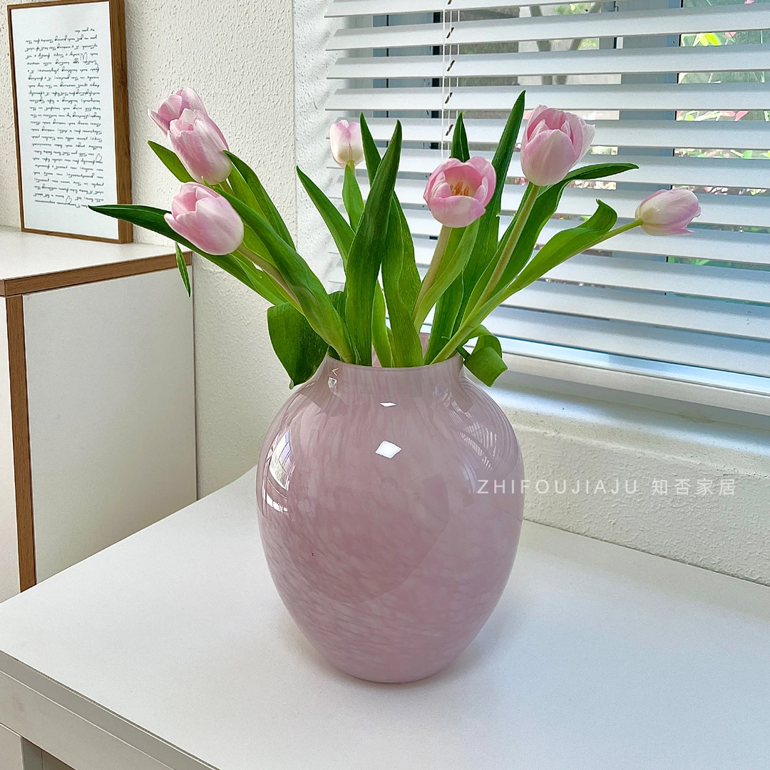一日不可无花芬顿花瓶白菜云雾琉璃客厅摆件高级花器水养鲜花法式