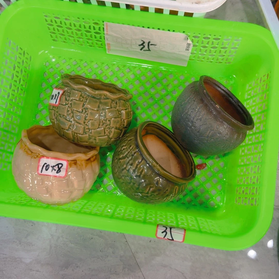 紫砂花盆粗陶精雕