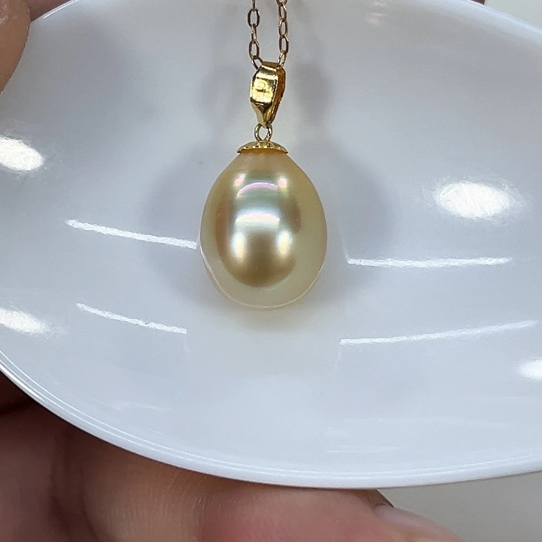 海水珍珠18K金镶嵌吊坠(赠链)