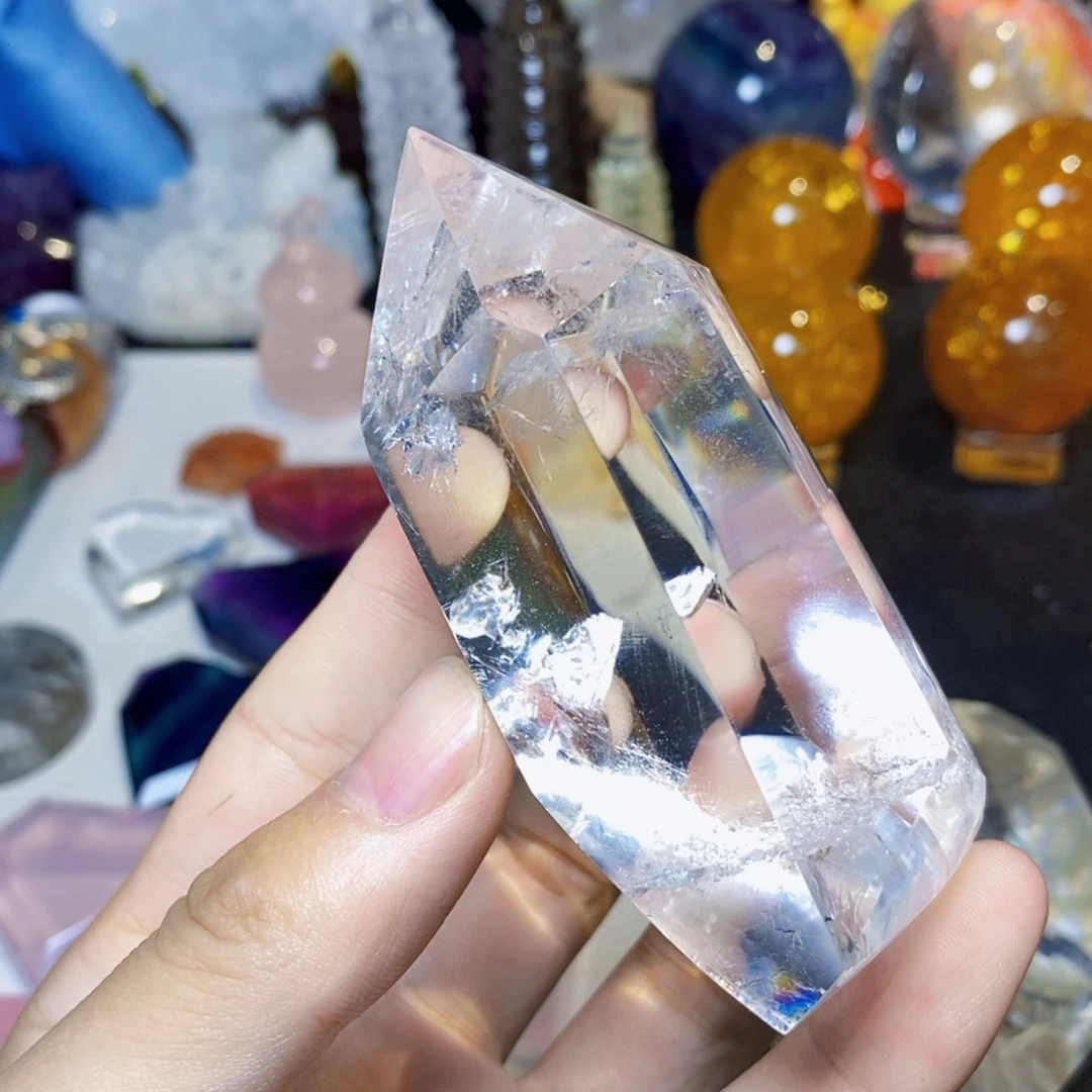 未镶嵌珠宝半成品水晶天然巴西白水晶柱