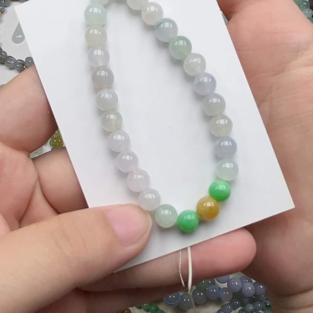 翡翠未镶嵌手链翡翠有纹裂