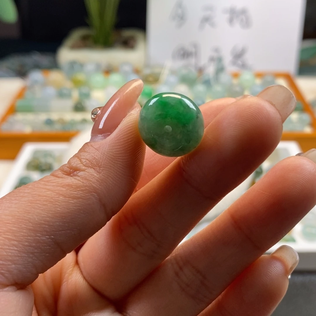 翡翠散珠菠**?天然翡翠平安扣15×7.5