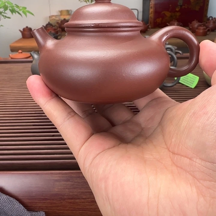 用***3紫砂茶壶老紫泥190cc