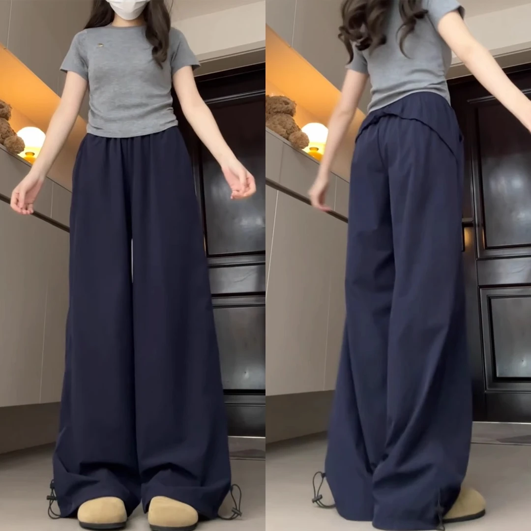 美式速干工装裤女2025夏季薄款高腰显瘦小个子登山阔腿冲锋运动裤