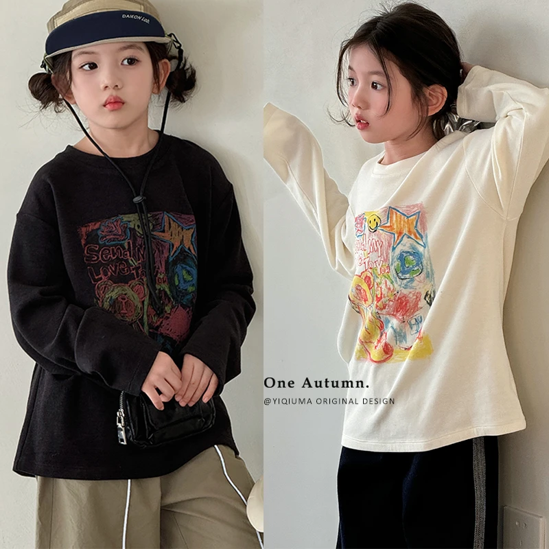 现货「壹秋.ONE AUTUMN」【多彩元素】优可丝涂鸦T恤女童春上衣【C290】