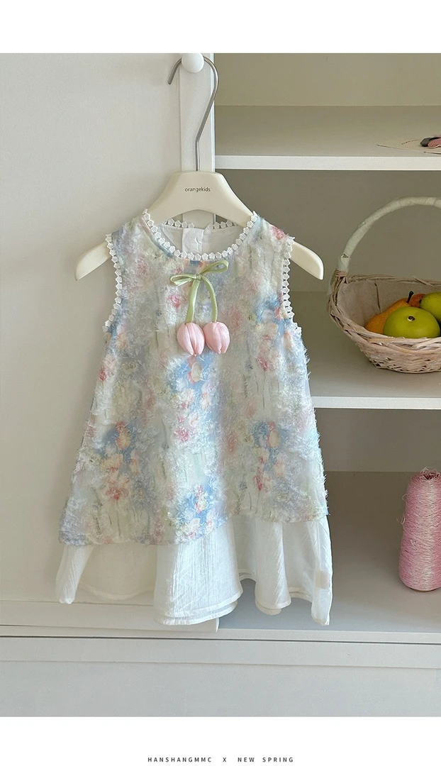 拉萨发货 女童连衣裙2025春夏超仙洋气公主裙儿童小女孩森系裙子