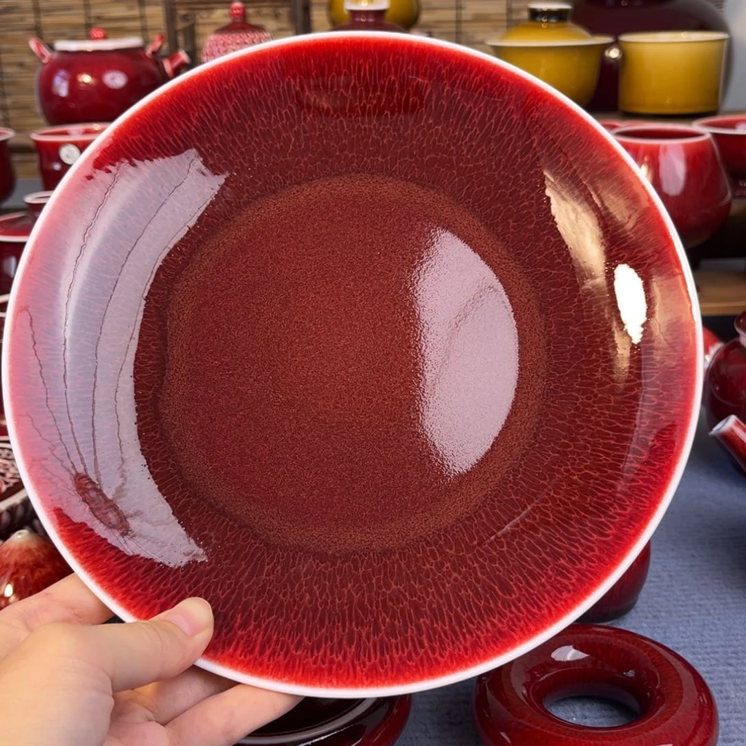 原矿郎红 盘子。