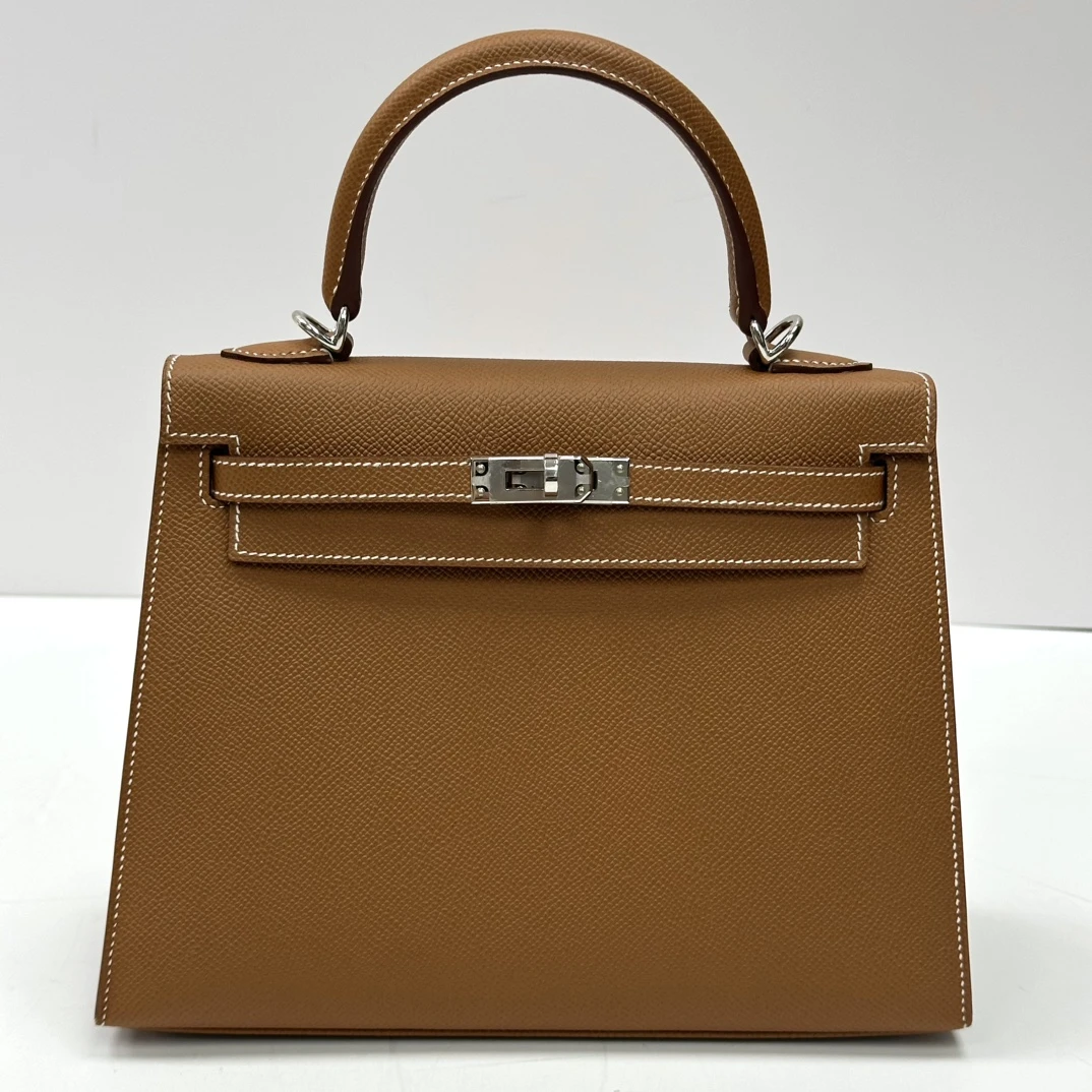 95新 Hermes/爱马仕 金棕银扣kelly25手提单肩包 钥匙锁 23002