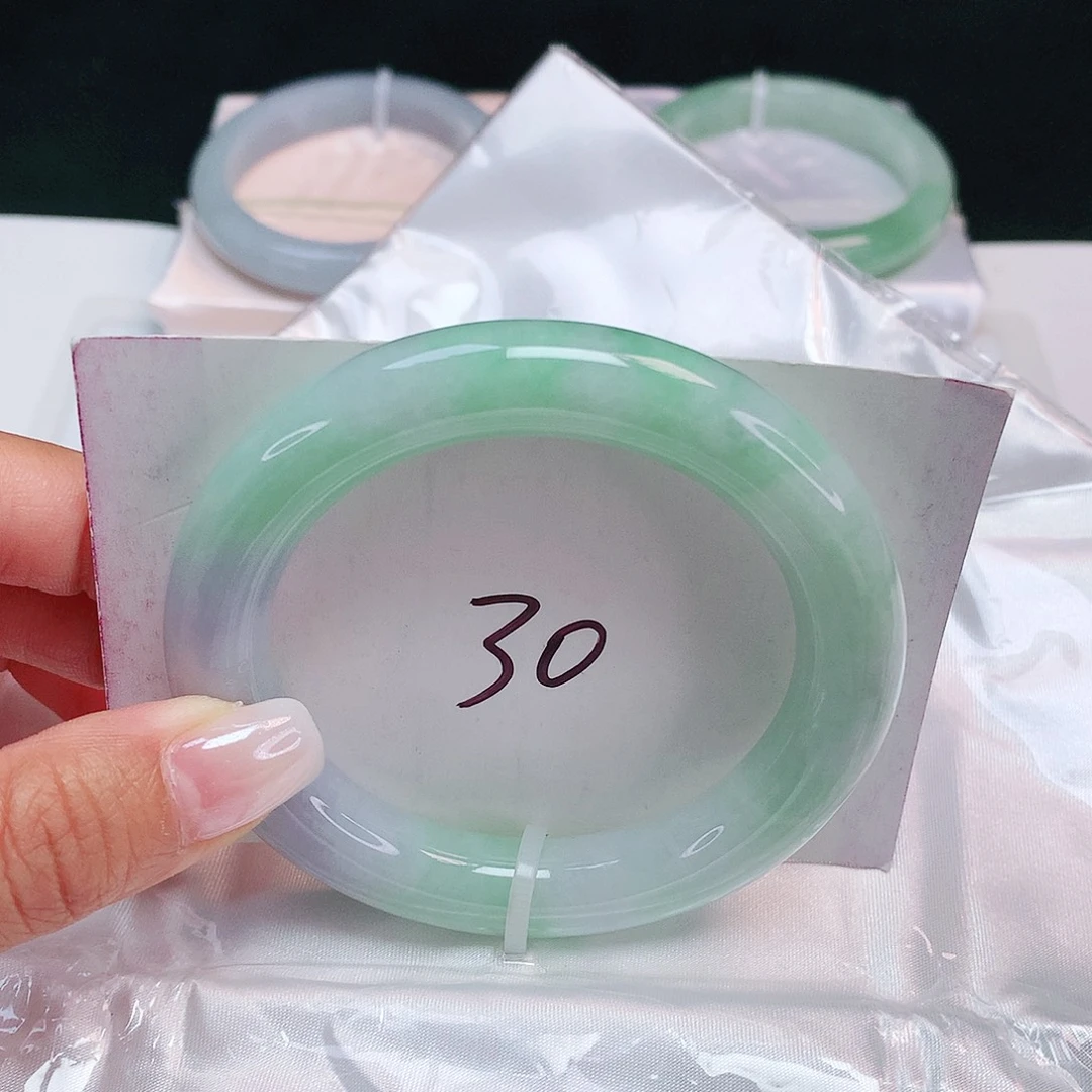 翡翠未镶嵌手镯 圆条54.3