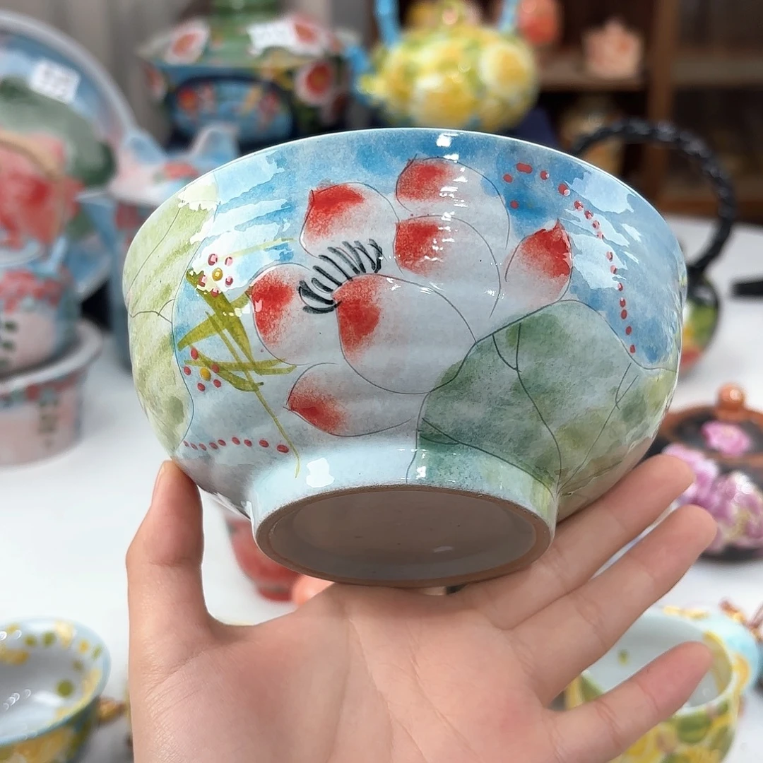 景德镇手绘高温釉下彩陶瓷茶具