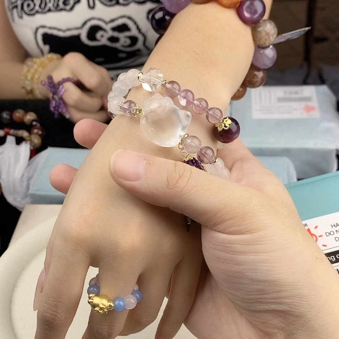银S925镀金镶嵌水晶手链