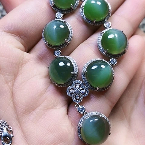 和田玉银S925镶嵌戒指