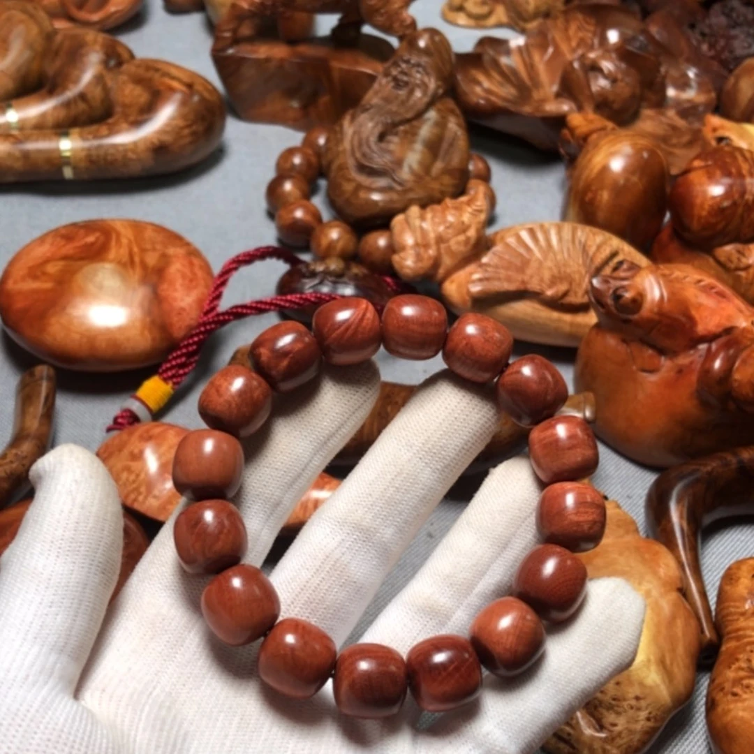 【闪购商品】木麻梨疙瘩火琉璃手把件