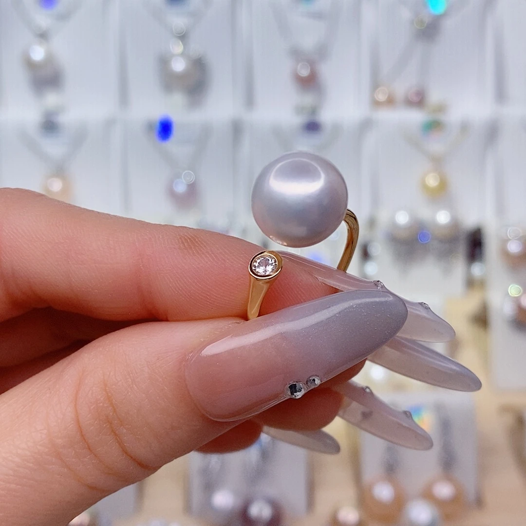 银S925镶嵌淡水珍珠戒指