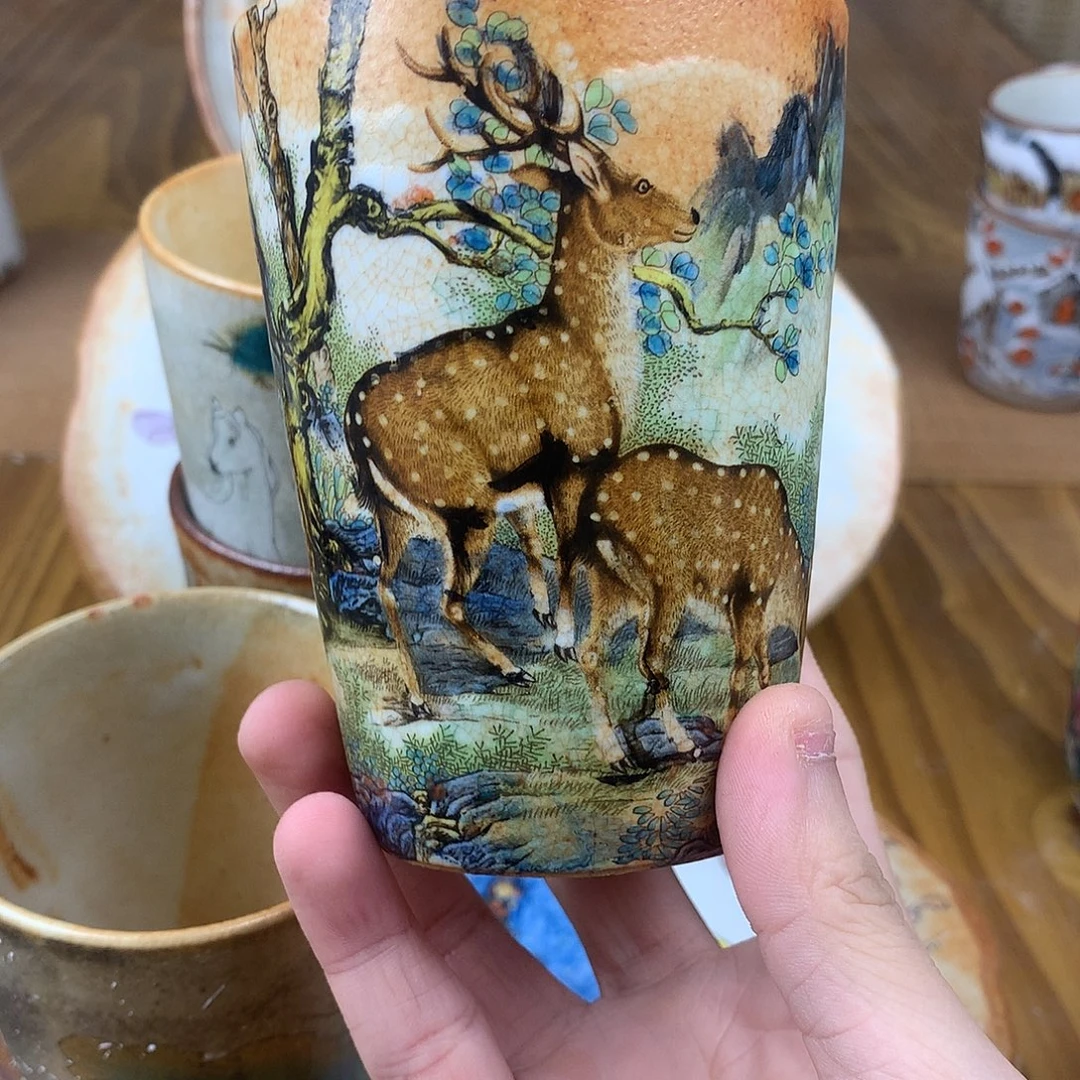 渔***晚杯景德镇陶瓷手作