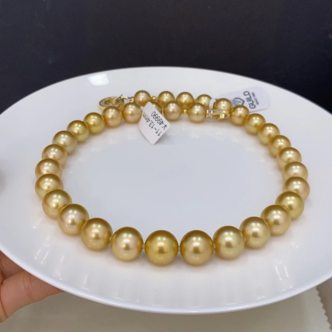 未镶嵌海水珍珠颈饰幸**神金珠项链11-13.4m晓