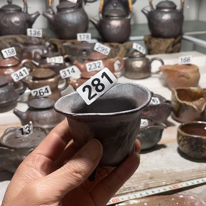 纯手工捏制柴烧茶具