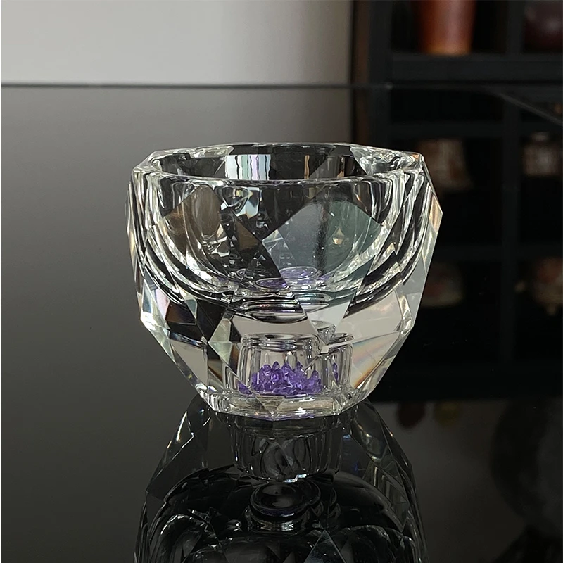 紫钻水晶钻切面杯主人杯茶杯单杯茶具高档防烫茶具品茗杯