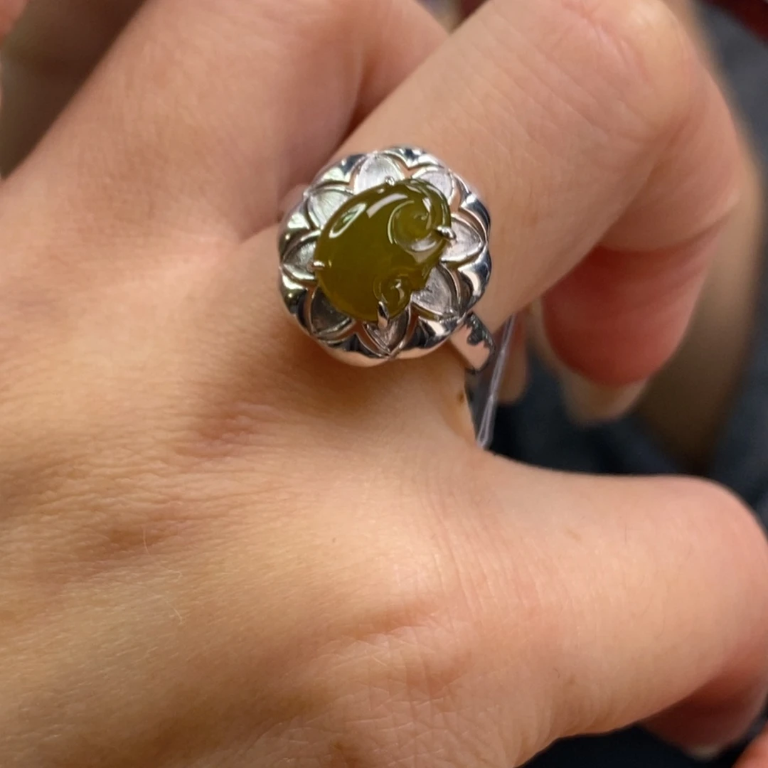 颈饰银S925镶嵌翡翠净货13740