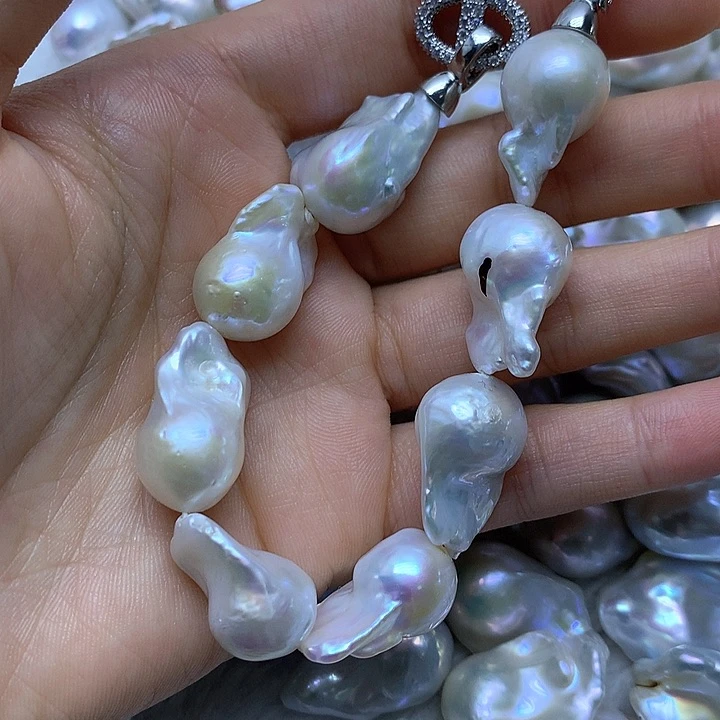 淡水珍珠耳饰银S925镶嵌风***～