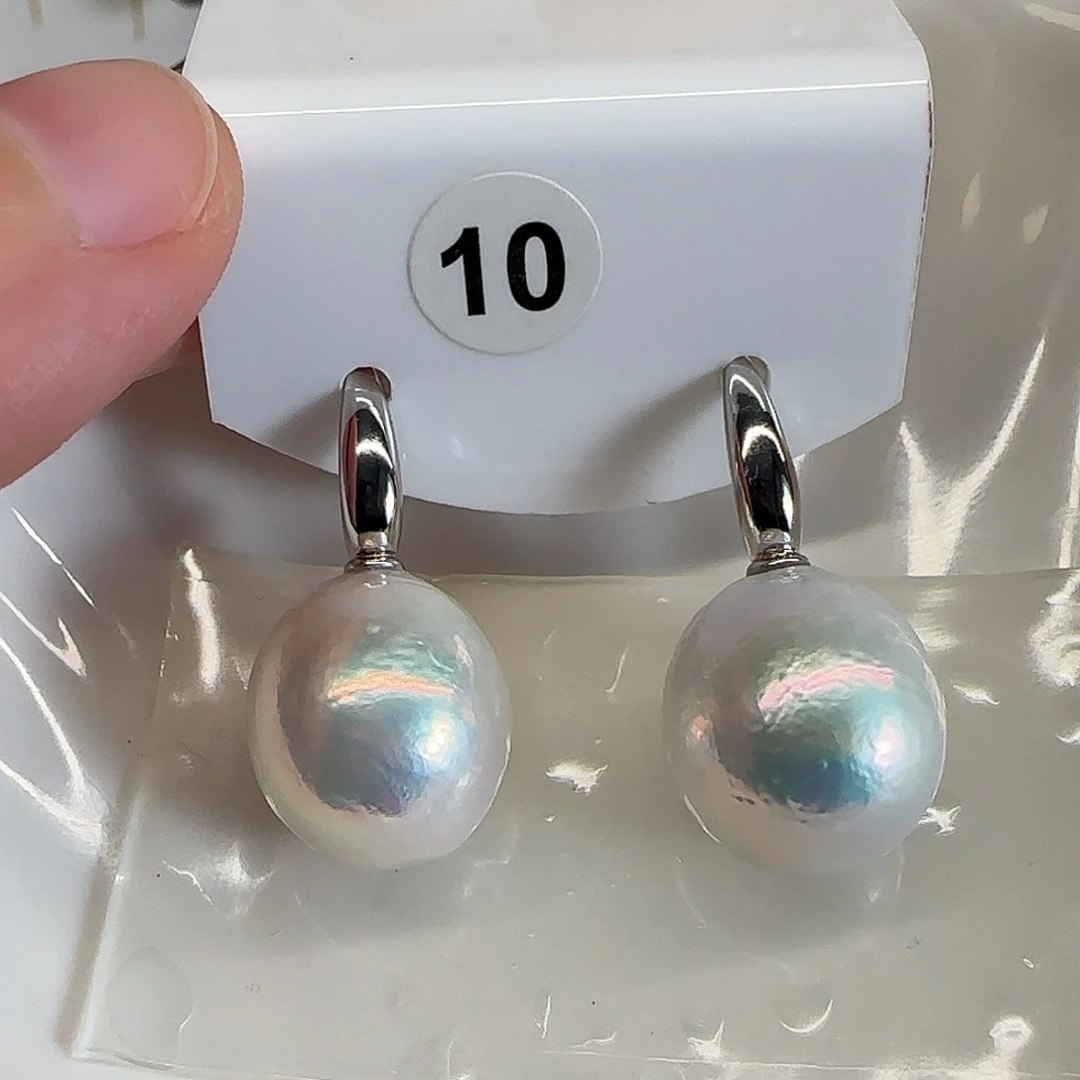 淡水珍珠耳饰银S925镶嵌田****