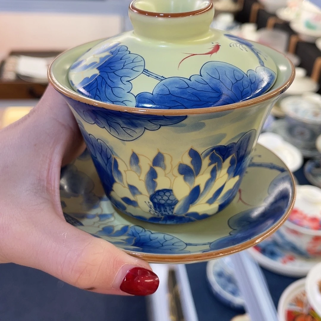 陶景德陶瓷盖碗茶具