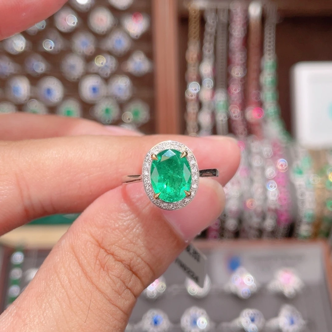 祖母绿戒指18K金镶嵌1.64ct