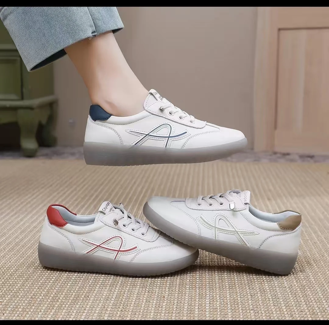 wallaby road/袋鼠路真皮牛筋防滑软底度假风休闲小白鞋