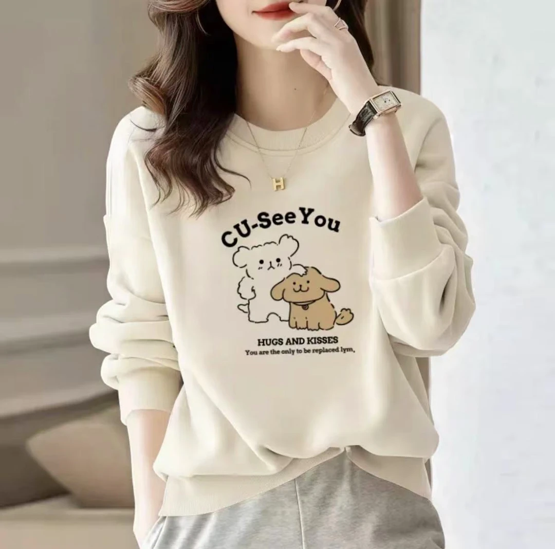 【现货➕运费补贴】秋冬新款宽松大码百搭卫衣-两只小狗女款