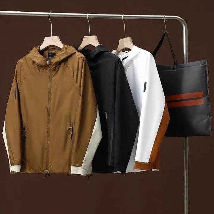 意式轻奢黑标情侣户外休闲激光孔轻盈透气防晒夹克男士运动时尚