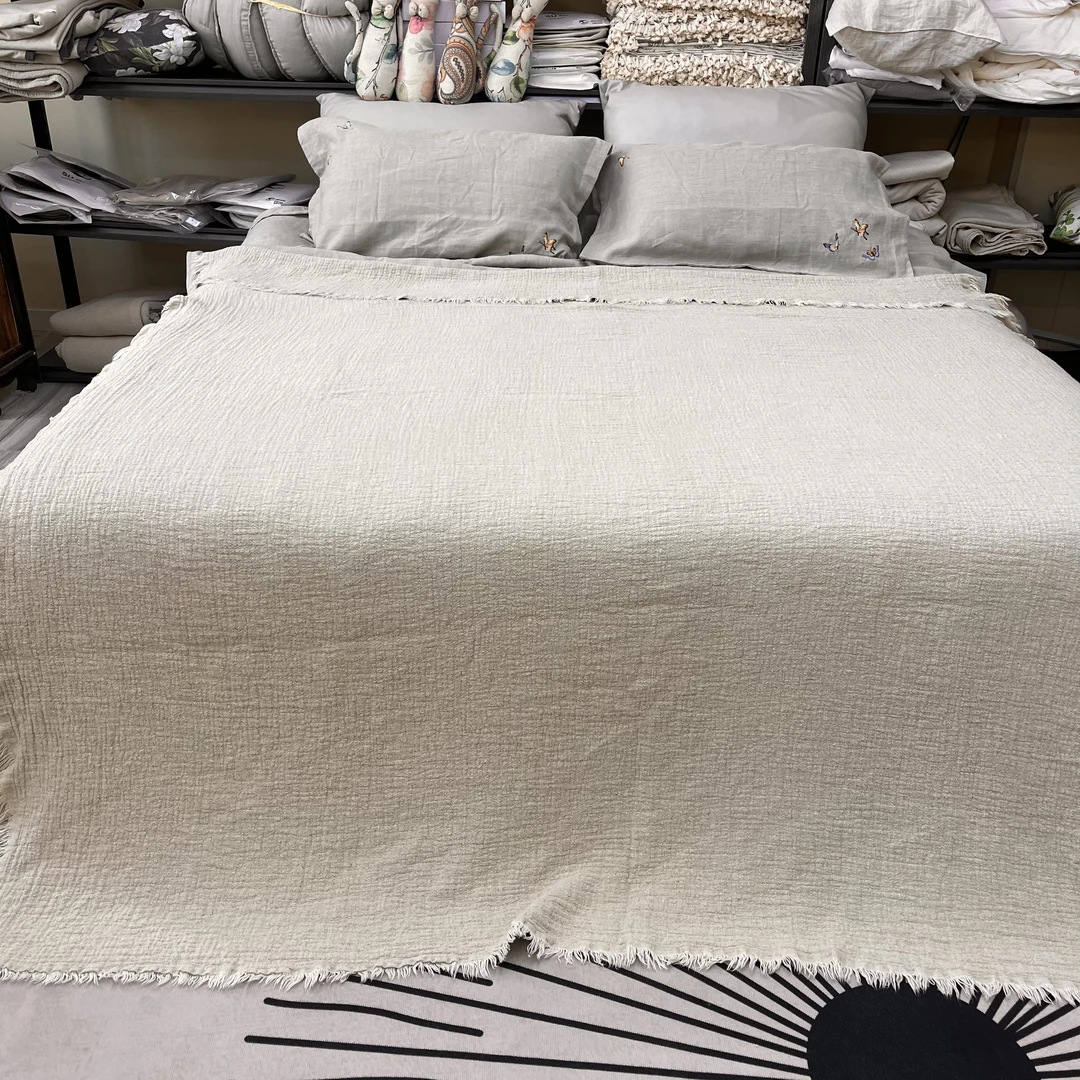 【汉麻大雨露毯】100%汉麻雨露麻流苏盖毯