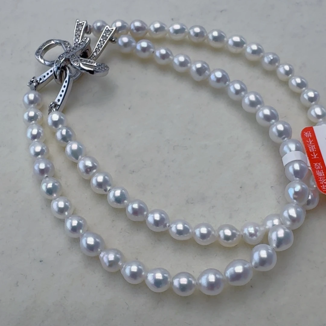 银S925镶嵌手镯淡水珍珠@@tt046