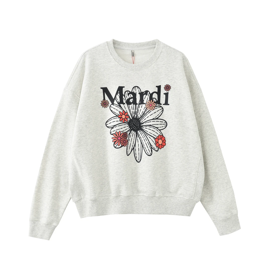 Mardi 【早秋穿搭】小雏菊花朵圆领卫衣卫衣洋气情侣-BD003
