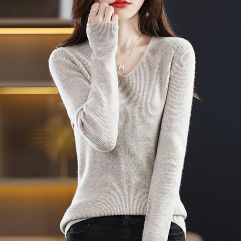 100纯羊毛衫女秋冬新款修身显瘦内搭针织打底衫加厚羊绒短款毛衣
