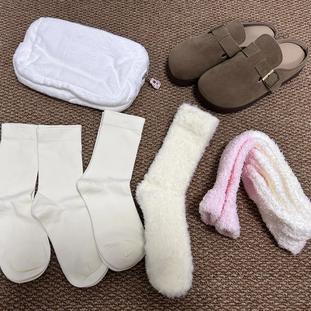 【组合款】5双装秋冬中筒袜毛毛袜水貂绒月子袜地板袜珊瑚绒小腿袜