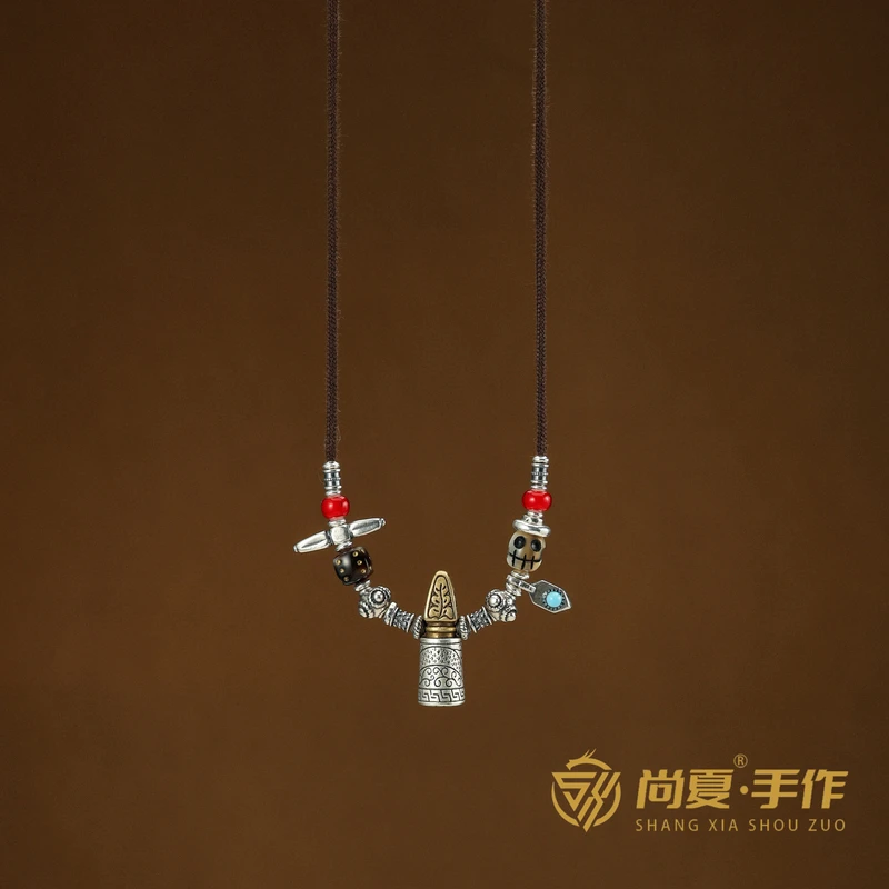 吊坠925银 尚夏  藏印925银四面款锁骨链