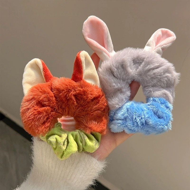 【艺凡】卡通疯狂动物城朱迪尼克毛绒发圈头绳皮筋束发带发饰发绳