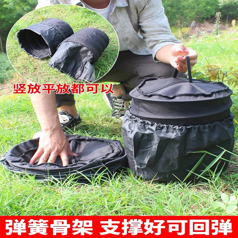 弹簧收蜂笼双层加厚黑布拉链款可收缩诱蜂袋养蜂收蜂工具养蜂工具