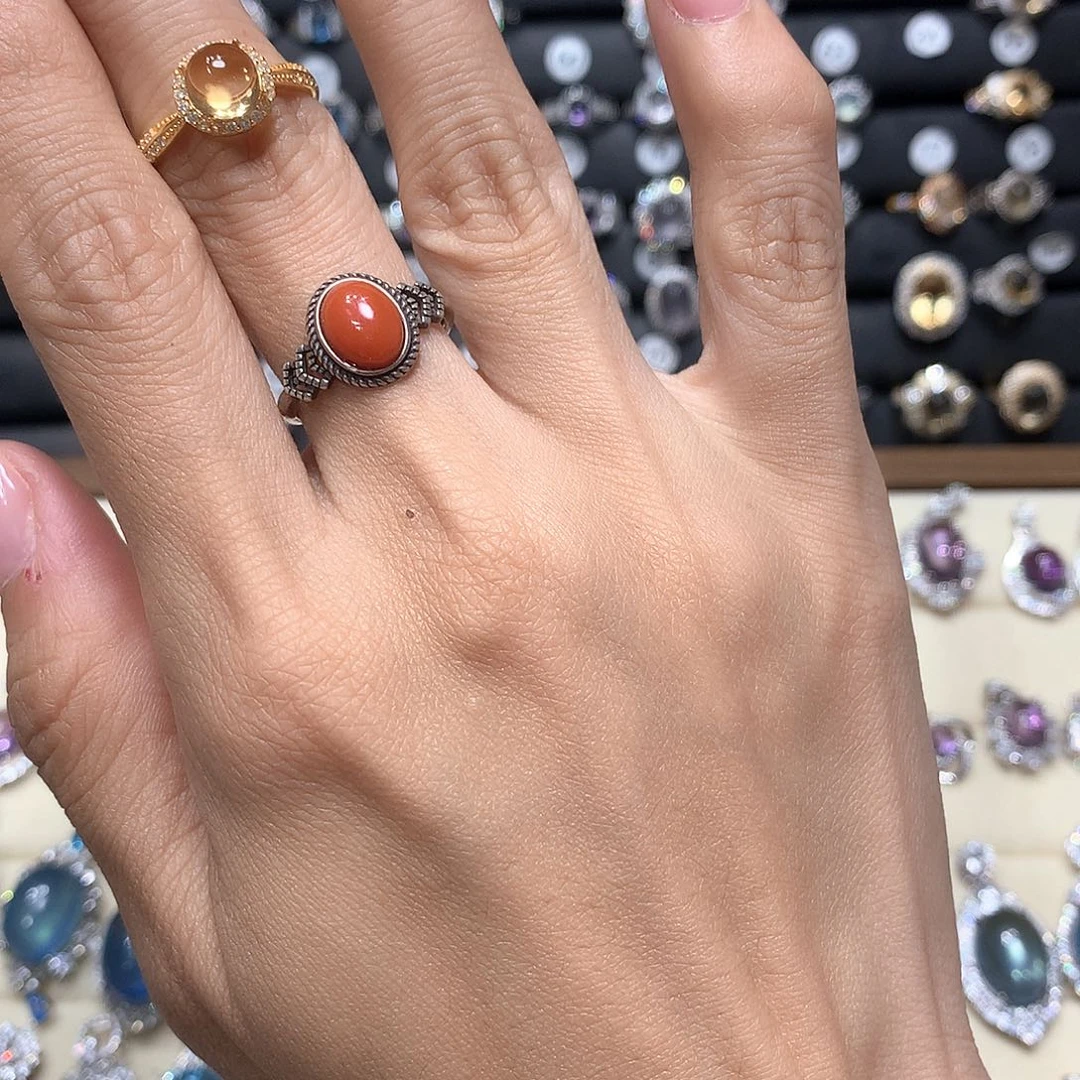 托帕石戒指银S925镶嵌笨**这