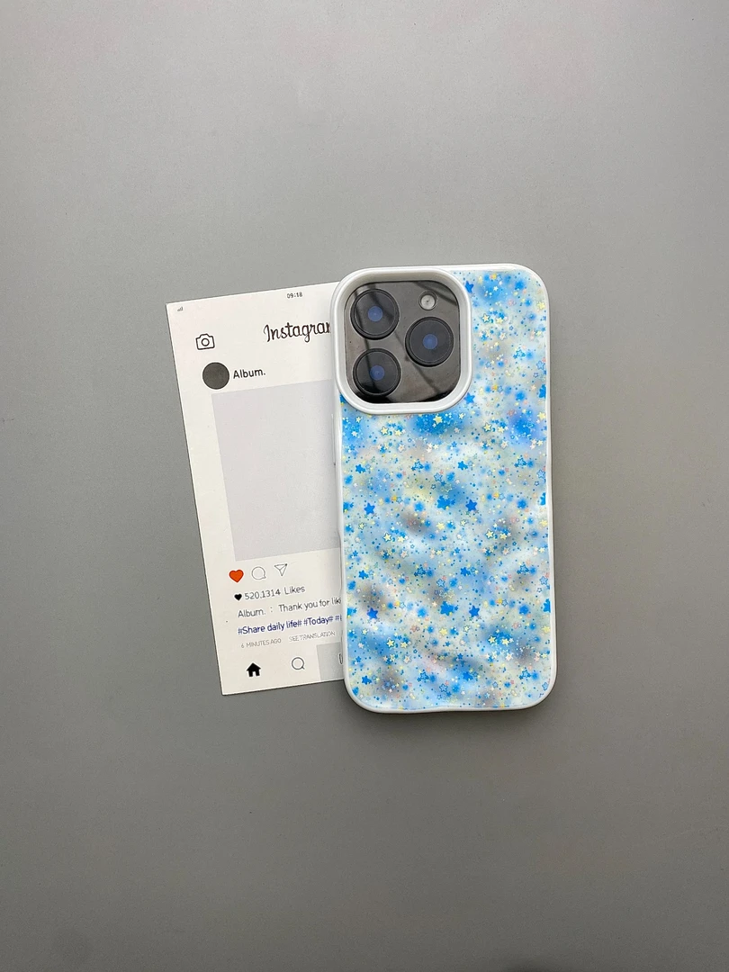 末蓝适用苹果16promax/15pro小众陨石纹个性14/iphone13防摔12/11