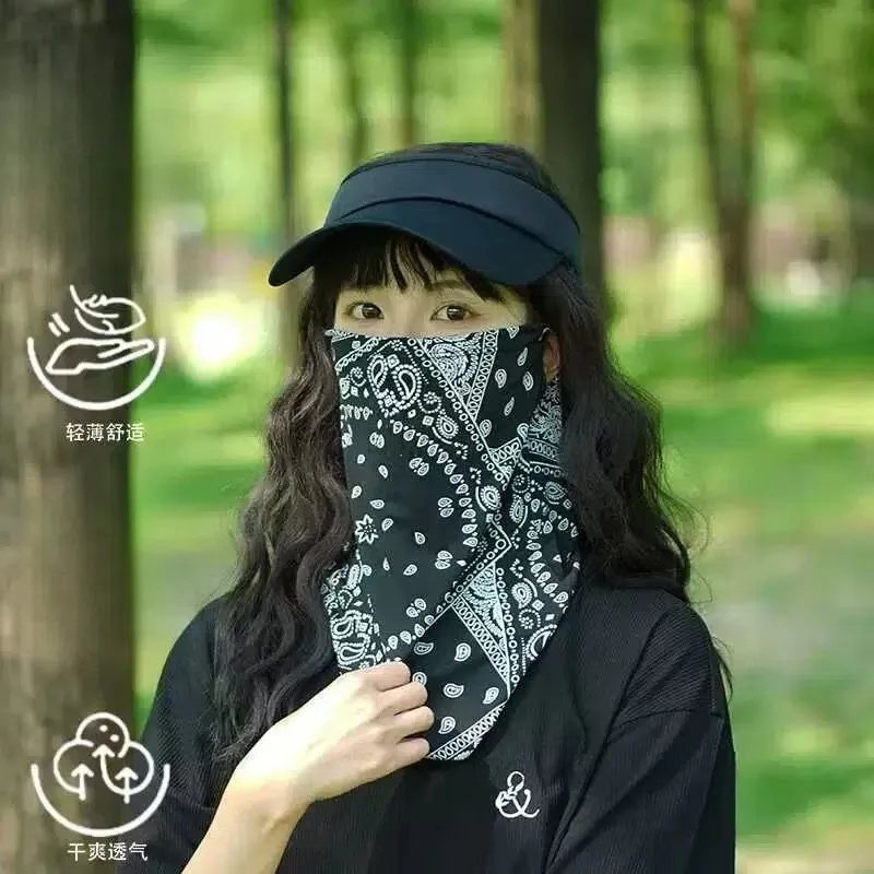 防风面罩全脸护颈女冰面罩装挂耳口罩骑行面巾男女夏季薄款紫外线