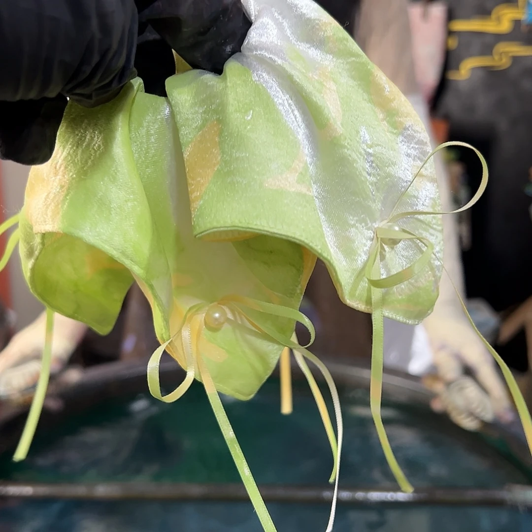 744新款方巾发圈龙井山茶