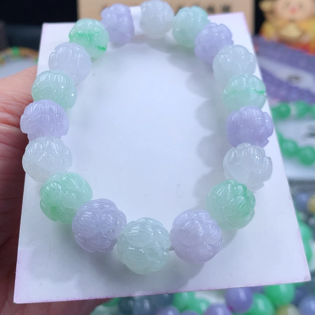 翡翠手链未镶嵌卡12mm