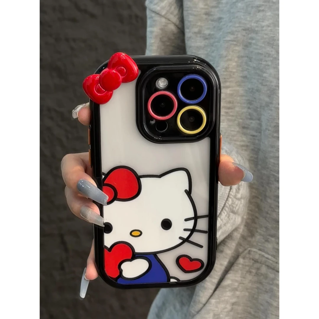 奥菲顿抱心kitty猫适用iPhone16/15奶油手机壳华为vivo小米oppo套