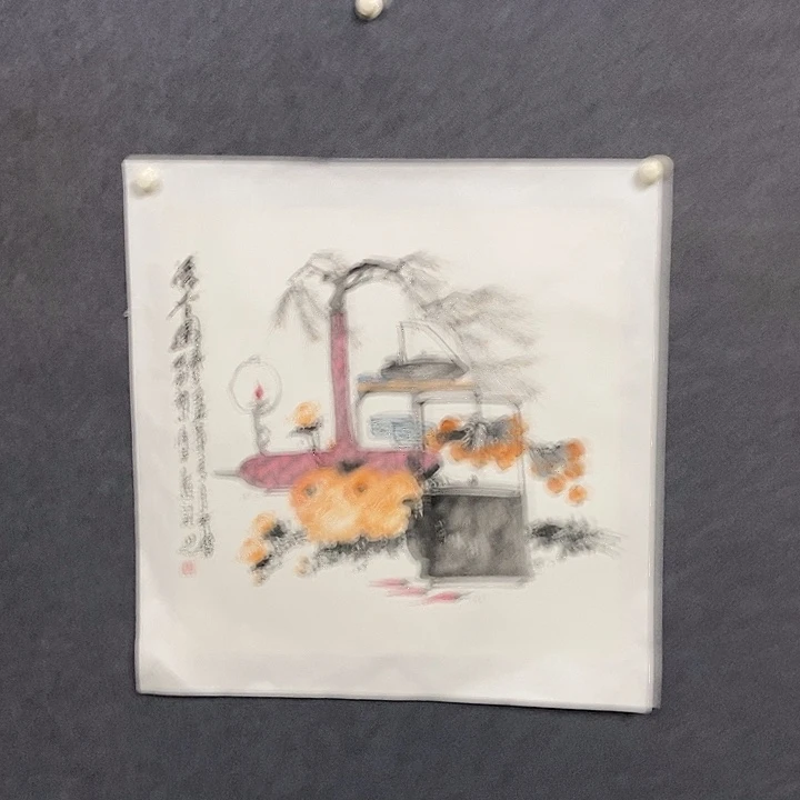 国画四尺斗方花鸟一幅