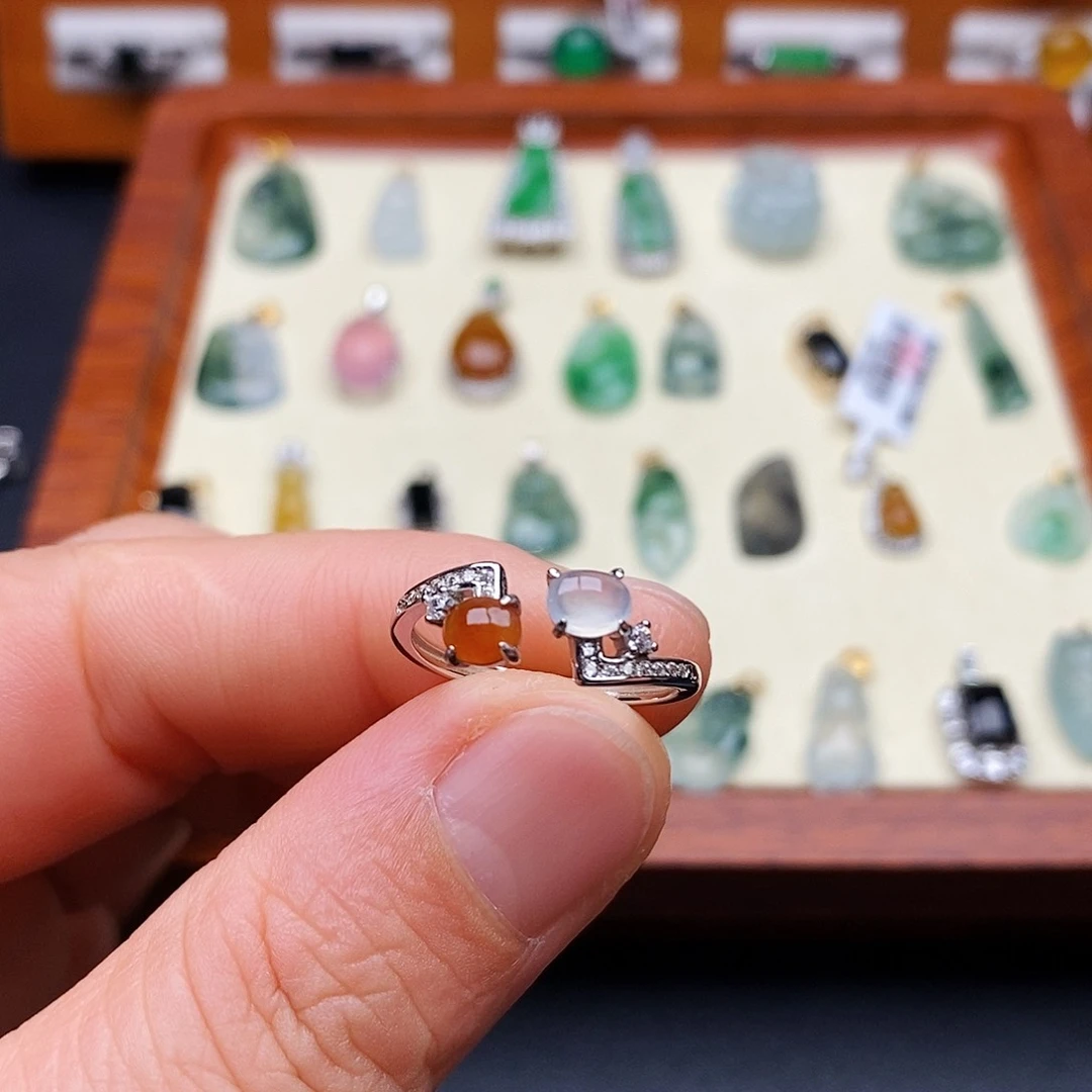 银S925镶嵌戒指翡翠